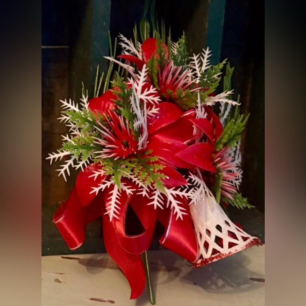 Festive Red Holiday Floral Bells Corsage